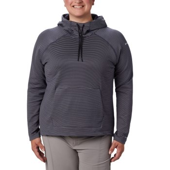 Columbia Ženske Majice S Kapuljačom - Bryce Canyon Plus Size Tamnoplave Prugice | QBGP-50126